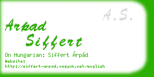 arpad siffert business card